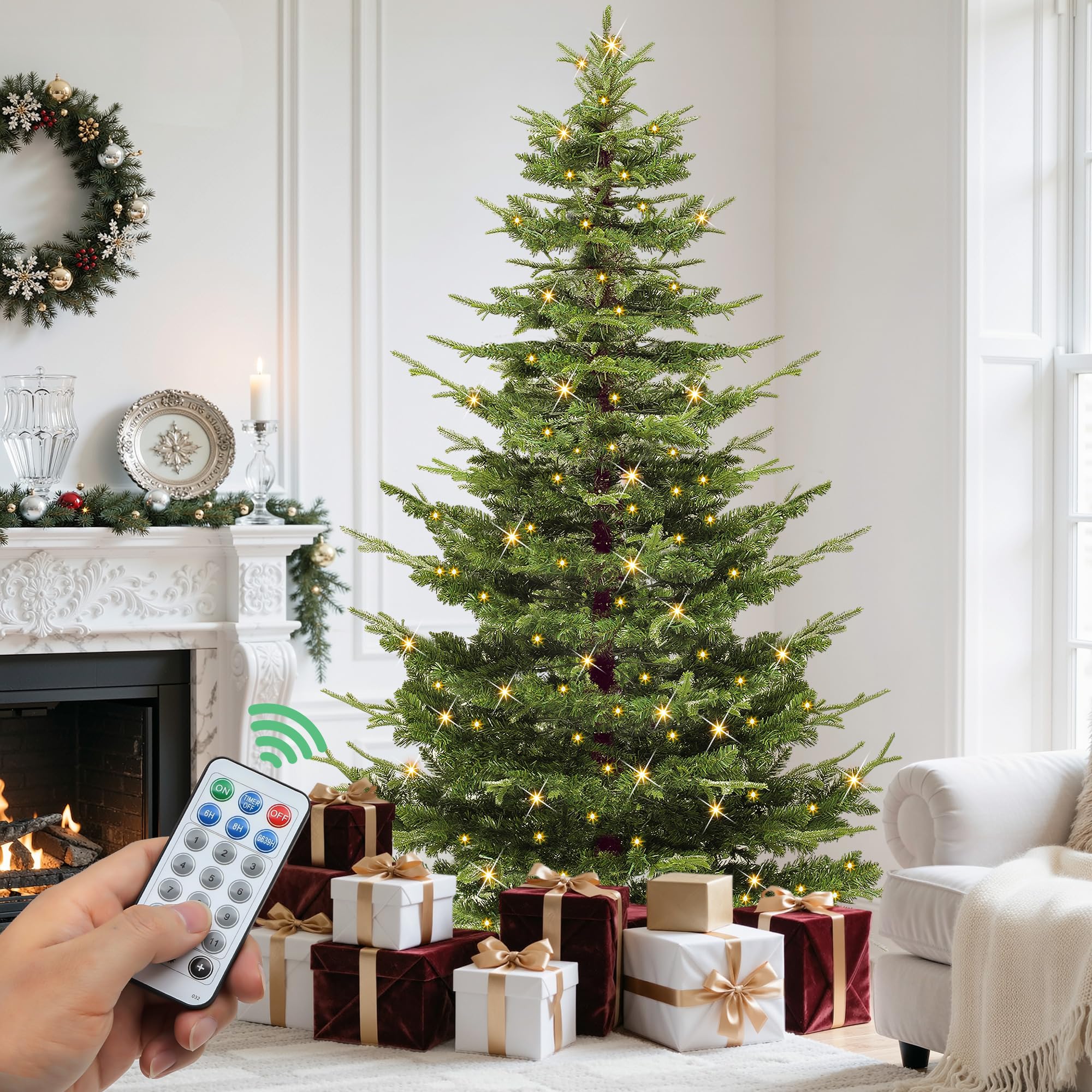 YITAHOME Aspen Fir front view showing full realistic shape and benefit of room-filling presence