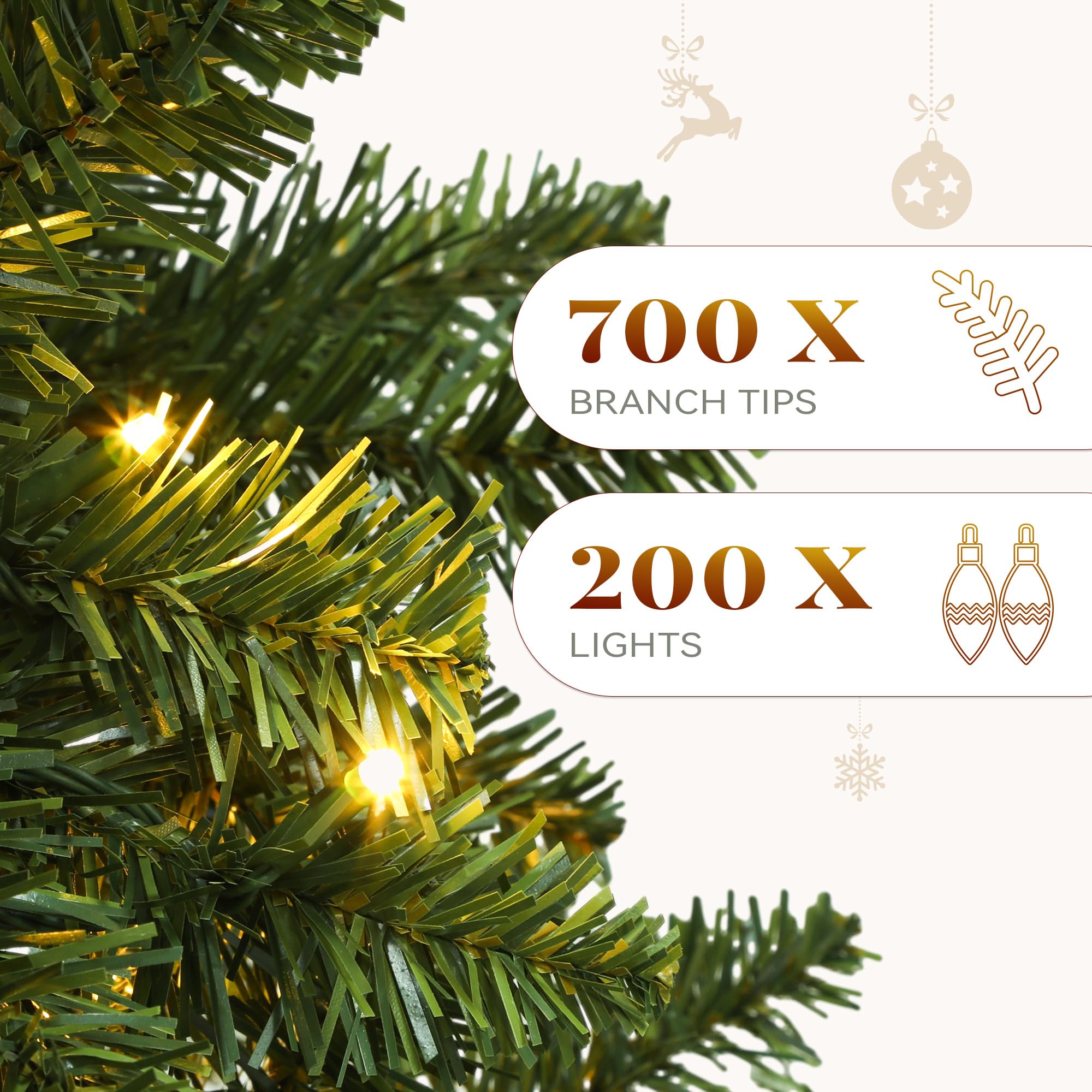 YITAHOME close-up of fraser fir needles and branches for realistic texture