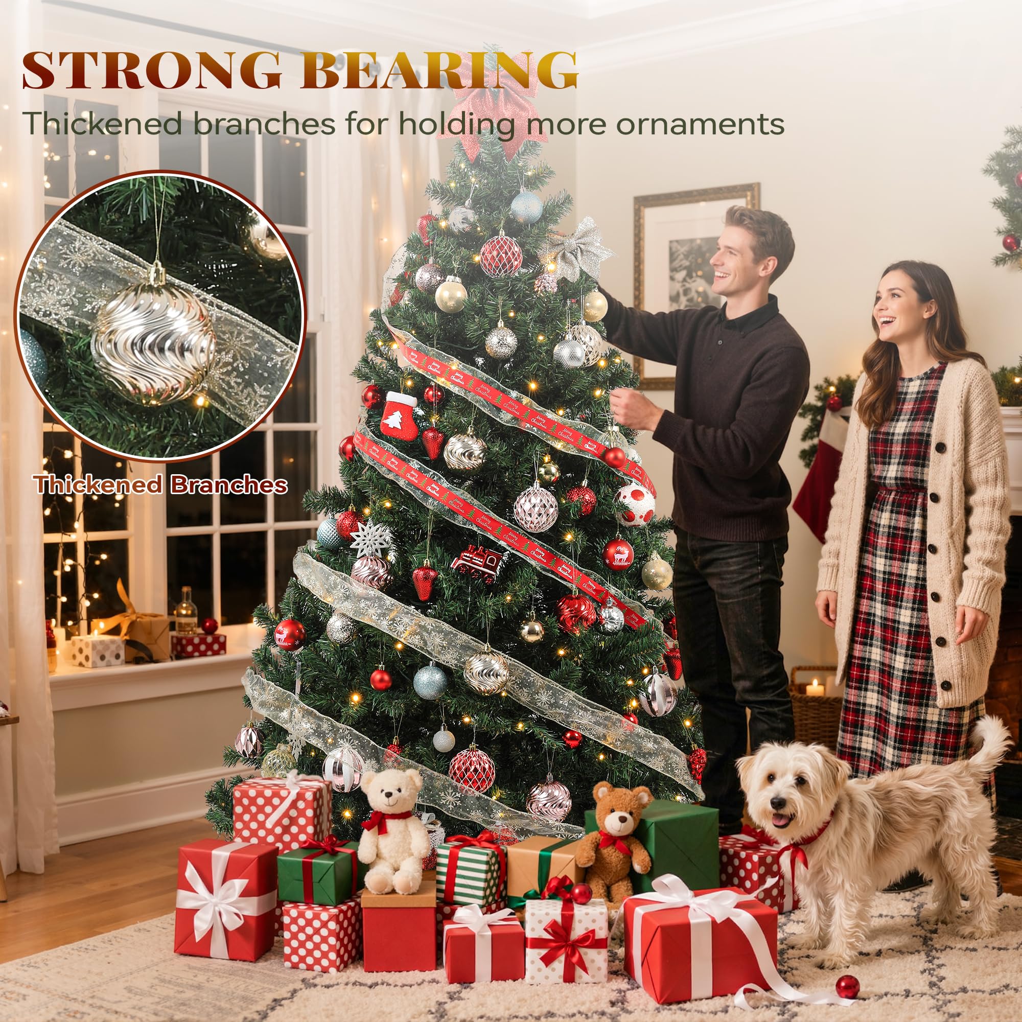 YITAHOME decorated tree in living room showing styling potential benefit: festive focal point