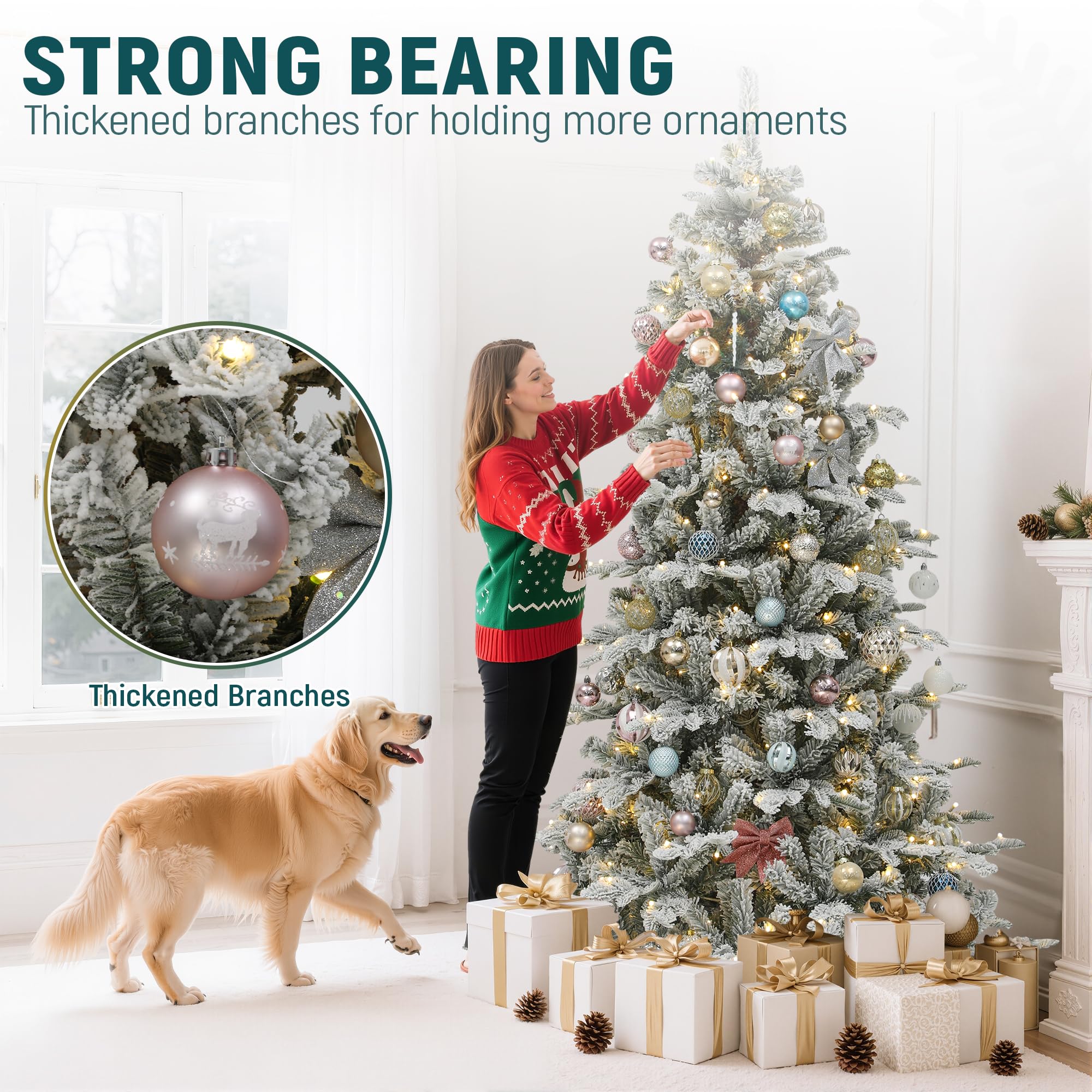 YITAHOME decorated tree in living room creating warm holiday atmosphere