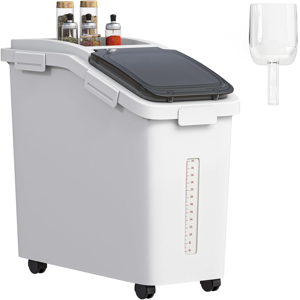 YITAHOME front view showing full bin and capacity benefit