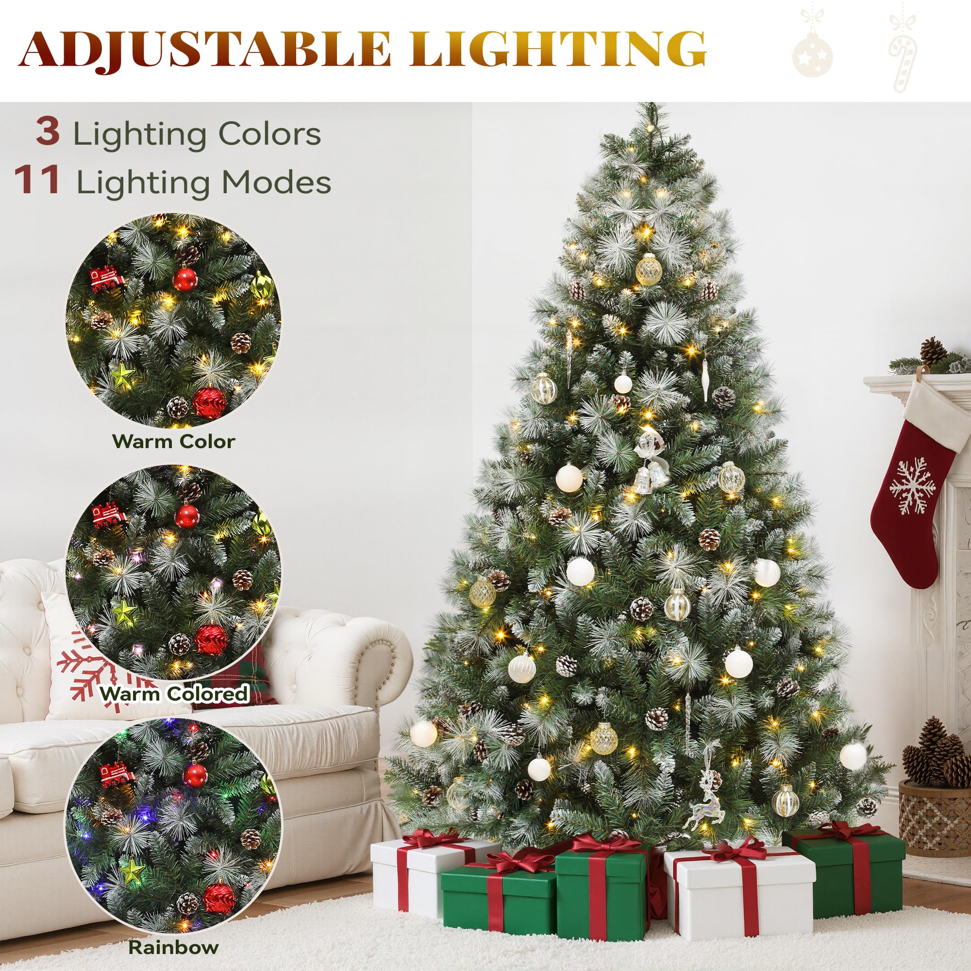YITAHOME lit tree in warm white showcasing cozy glow benefit: soft family ambiance