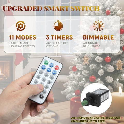 YITAHOME remote control in hand showing easy light mode and brightness changes