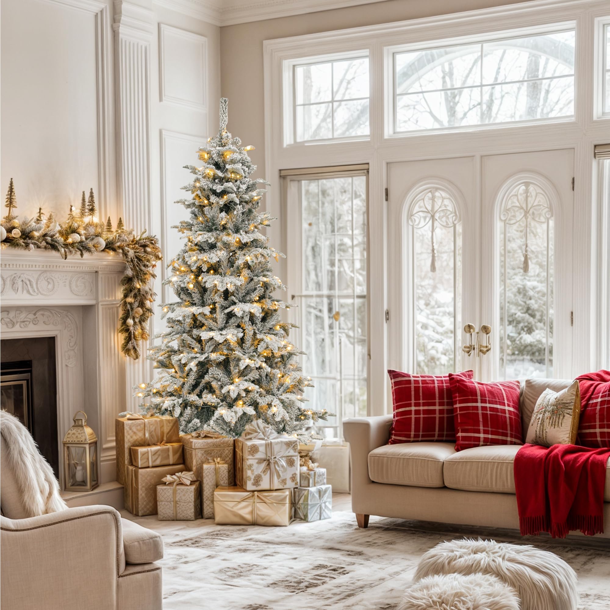 YITAHOME tree height beside sofa showing scale for room planning
