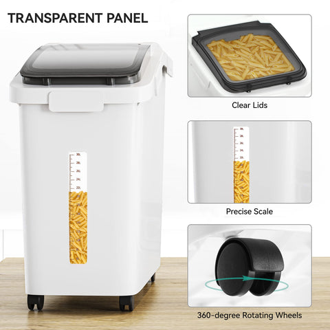YITAHOME large scoop inside bin demonstrating tidy ingredient dispensing