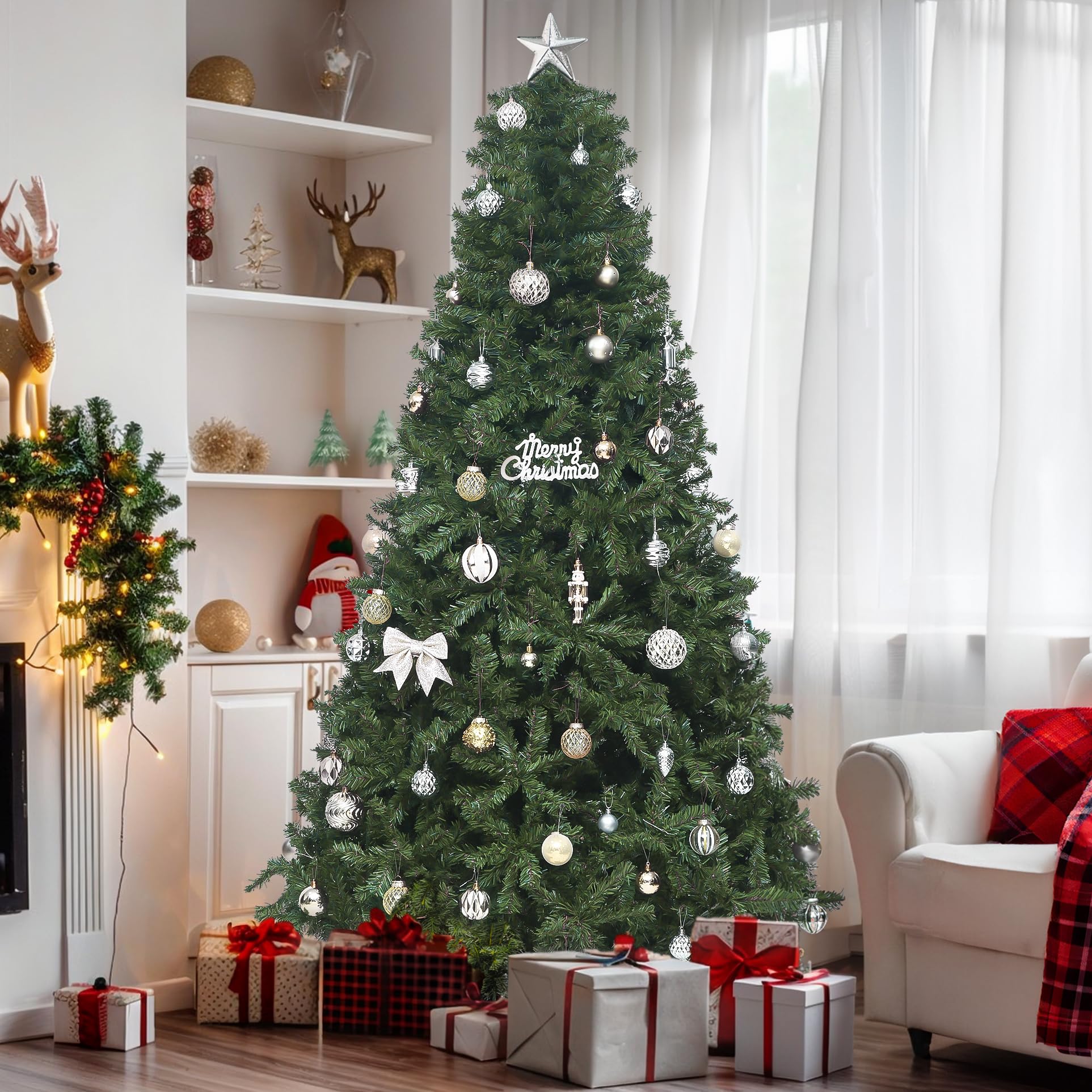 YITAHOME front view showing full tree and festive presence