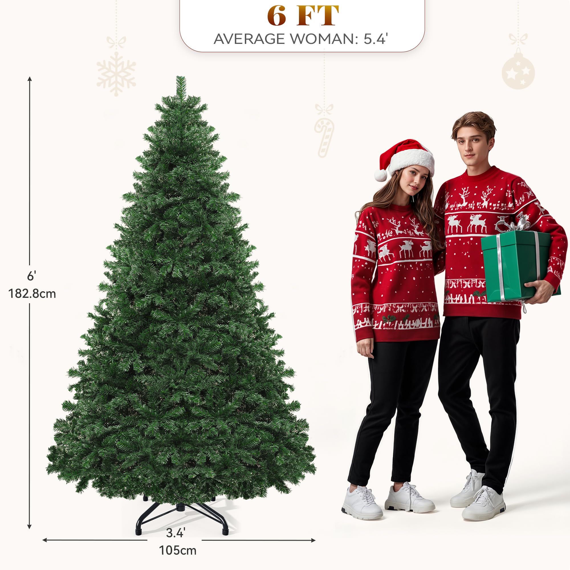 YITAHOME tree next to sofa illustrating 6ft height scale