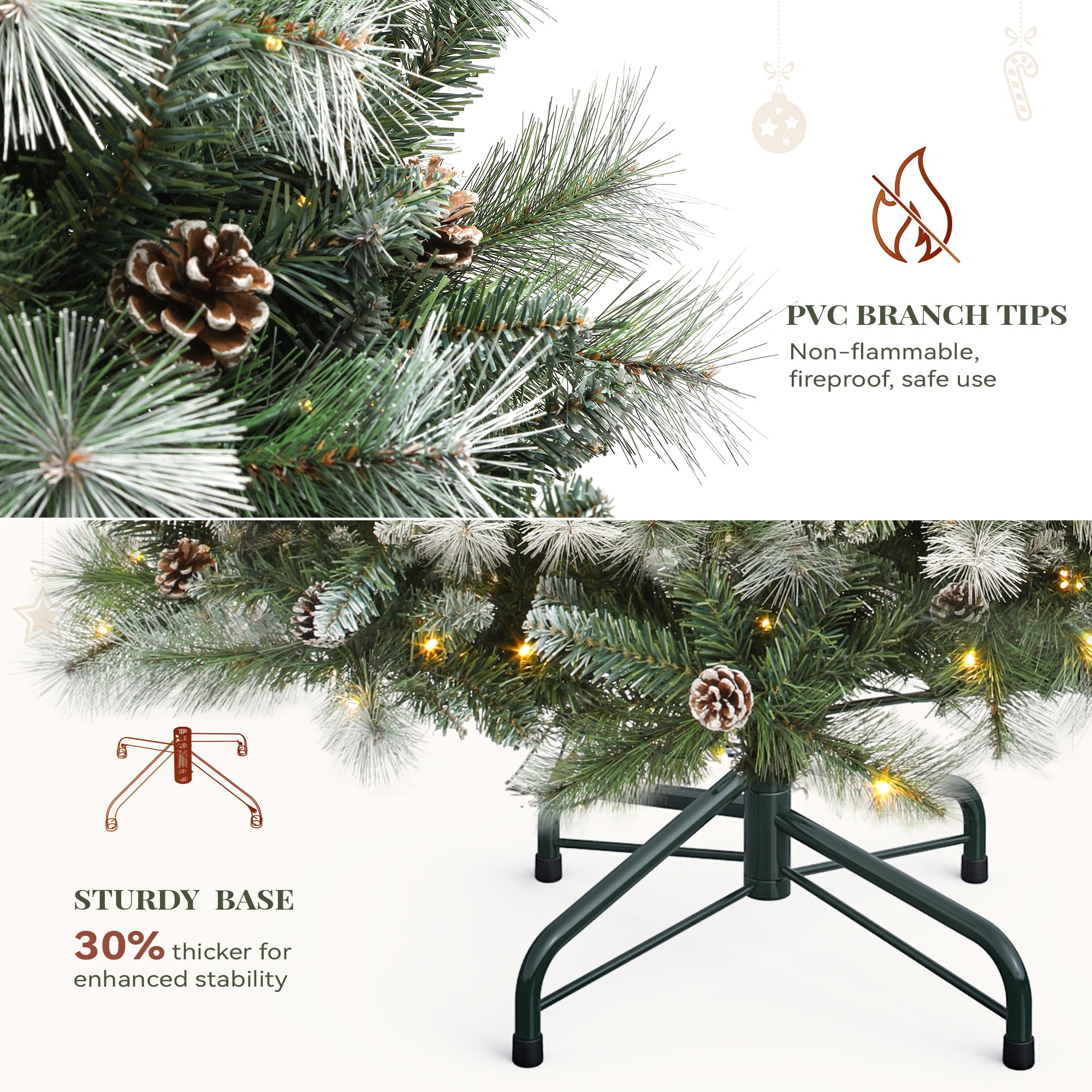 YITAHOME X-shaped stand and reinforced base showing sturdiness benefit: stable ornament support