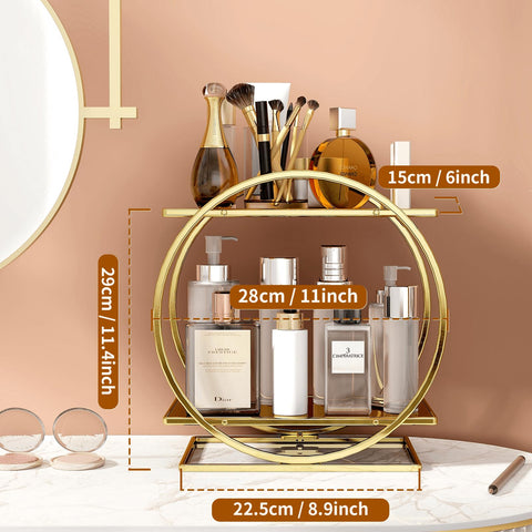 YIWANFW side profile highlighting gold metal frame for sturdy elegant support
