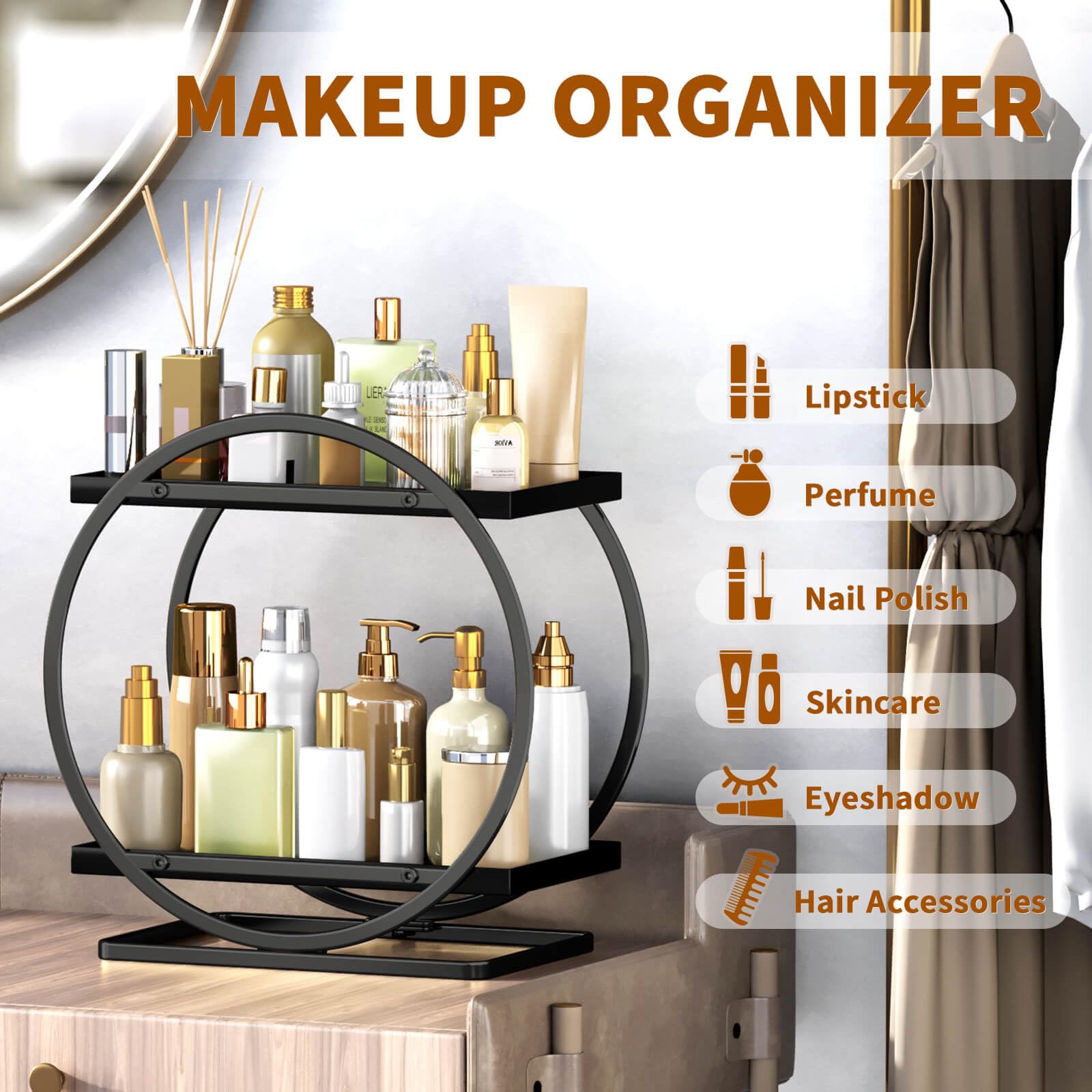 YIWANFW shelf holding perfume bottles for easy selection and display