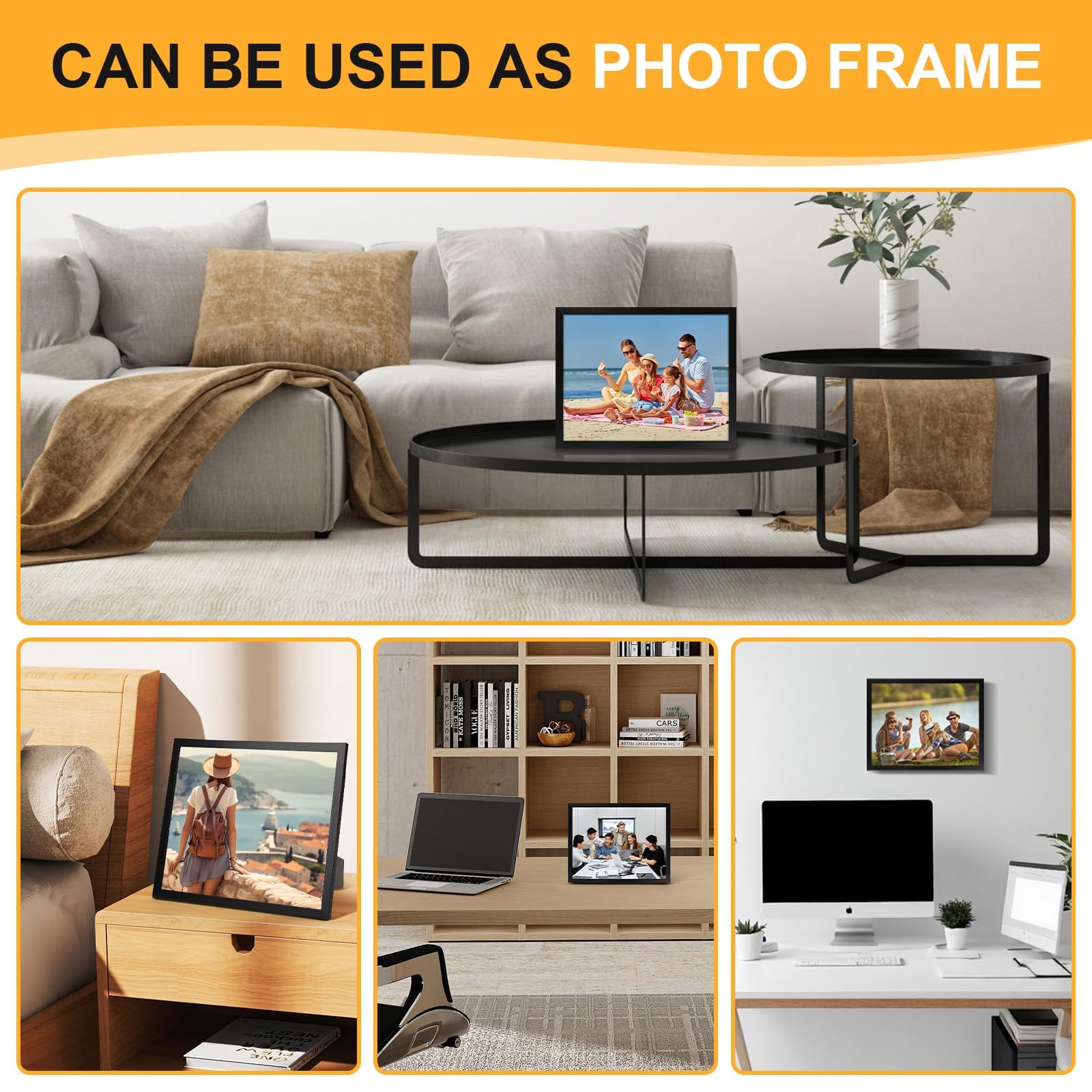 YixangDD backing with kickstand and hanging hardware offering display flexibility