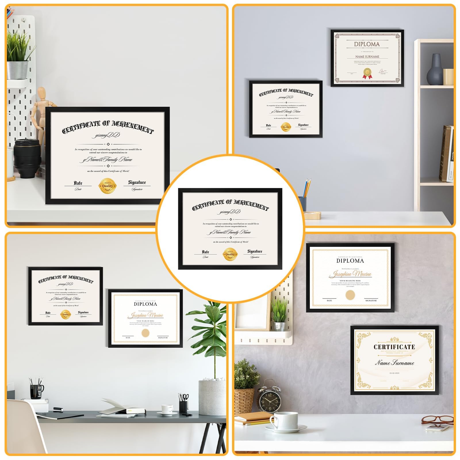YixangDD frame beside a book to show size scale and standard 8.5x11 fit