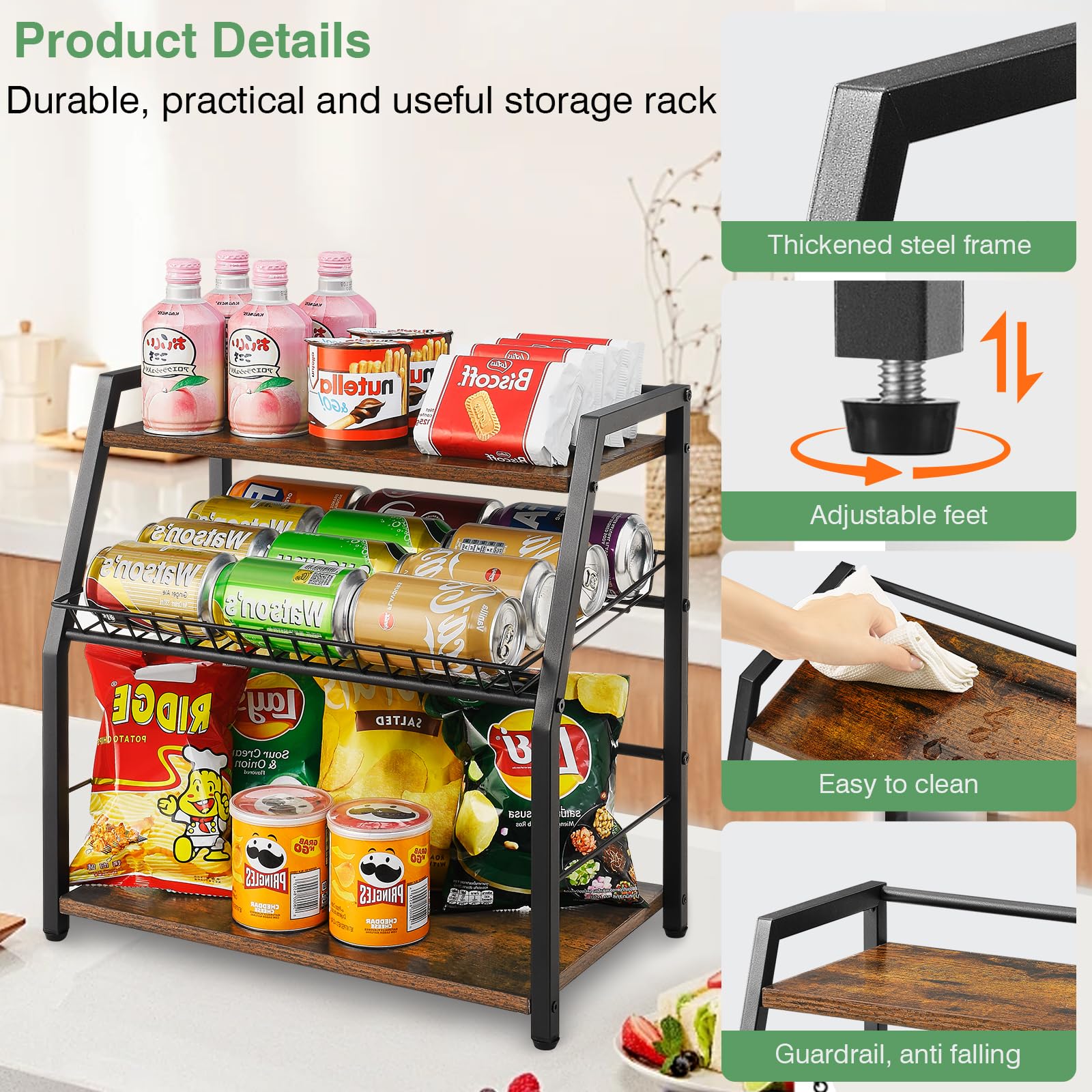YIYYZI organizer in kitchen coffee station, streamlines drink prep