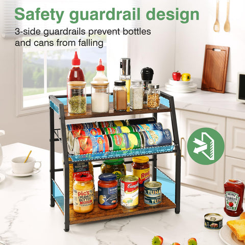 YIYYZI pantry placement showing scale with cans, saves space