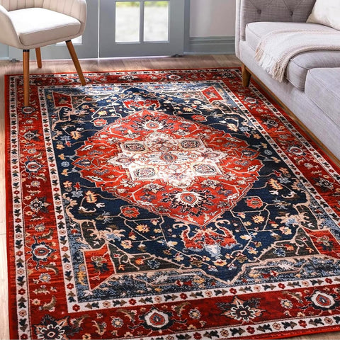 YJ.GWL front view showing vintage floral pattern and warm red tones benefits room style