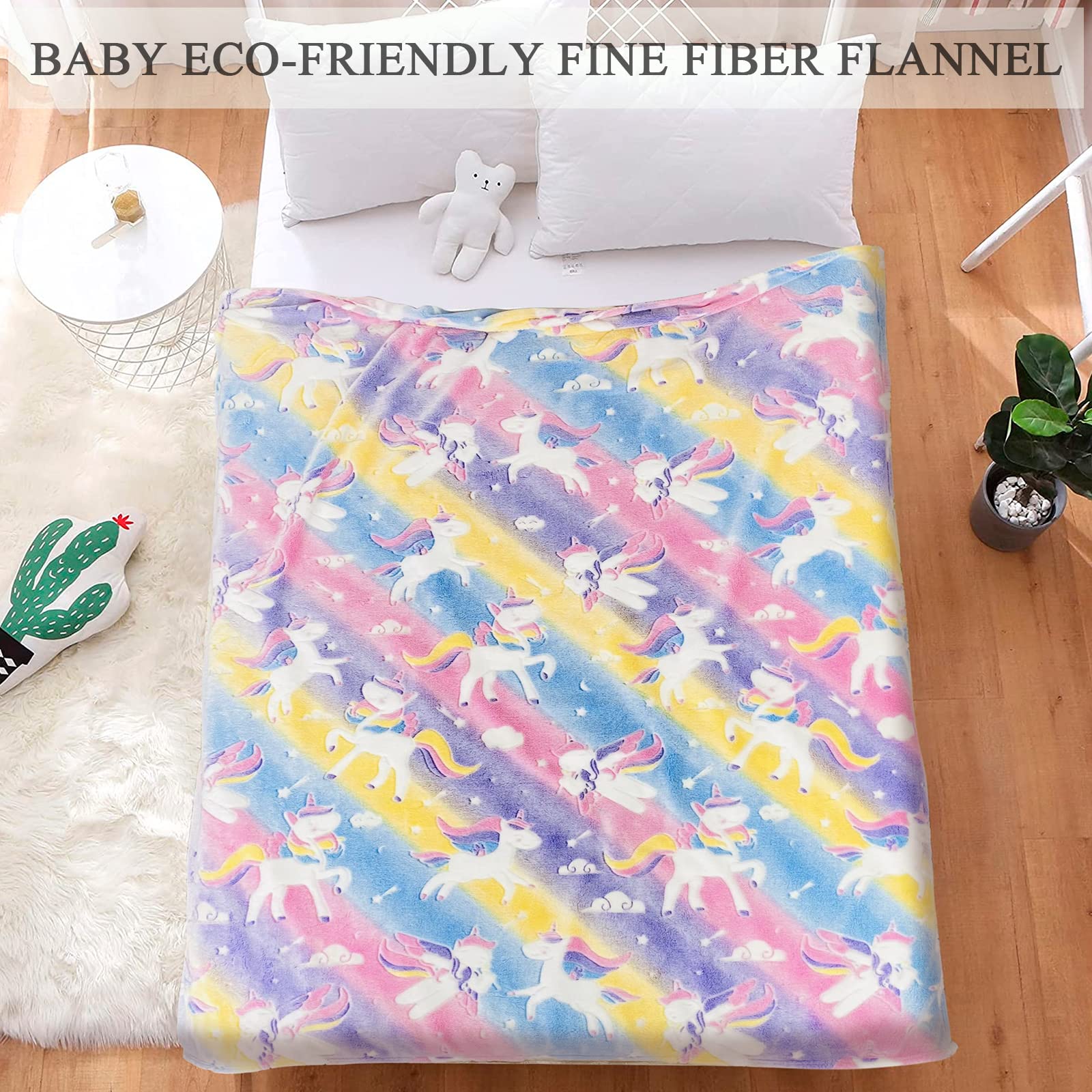 YJLMLY blanket glowing in dark after light exposure for playful nighttime ambiance