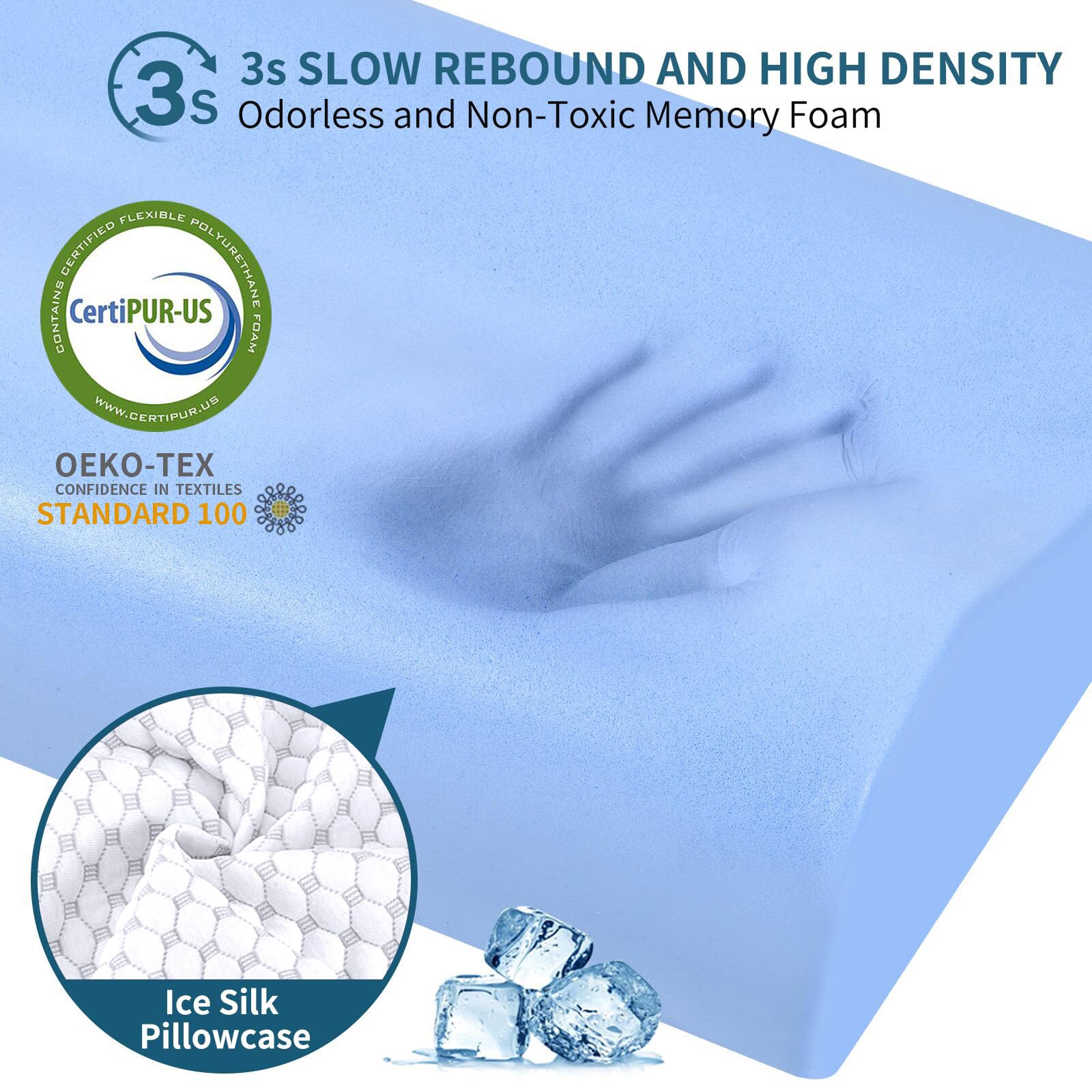 Ylekto pillow on bed in lifestyle scene demonstrating restful sleep setup benefit
