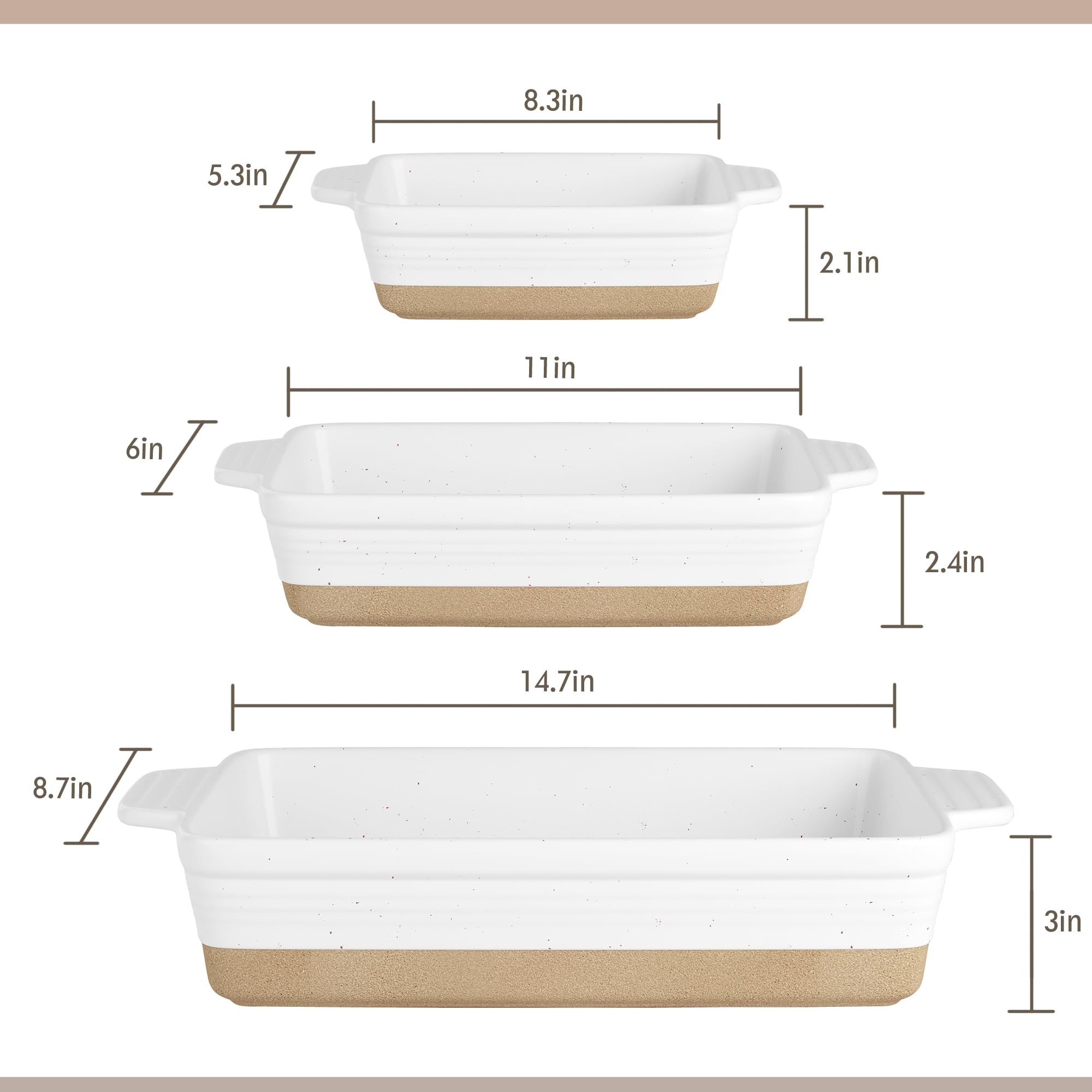 YMASINS large dish holding lasagna to demonstrate oven-to-table serving benefit