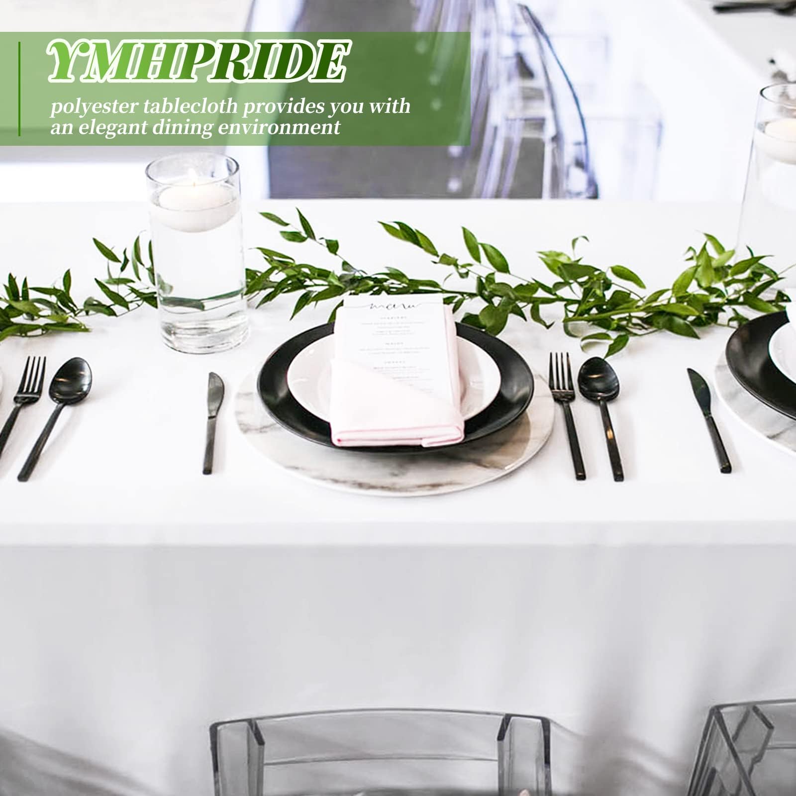 YMHPRIDE fabric texture detail showing smooth polyester surface for elegant look