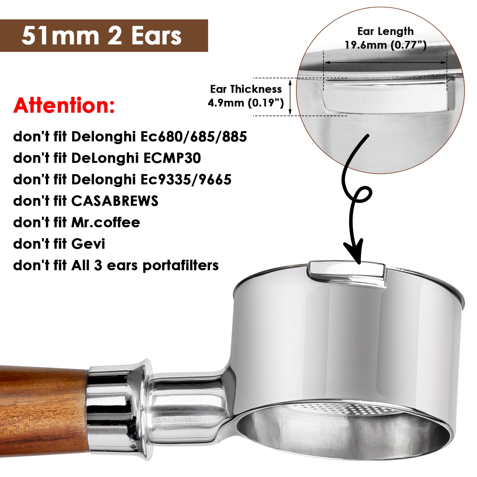 YMWVH size comparison with 51mm basket illustrating correct diameter fit