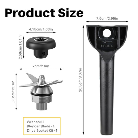 Yncotte next to blender for scale to confirm fit and size compatibility