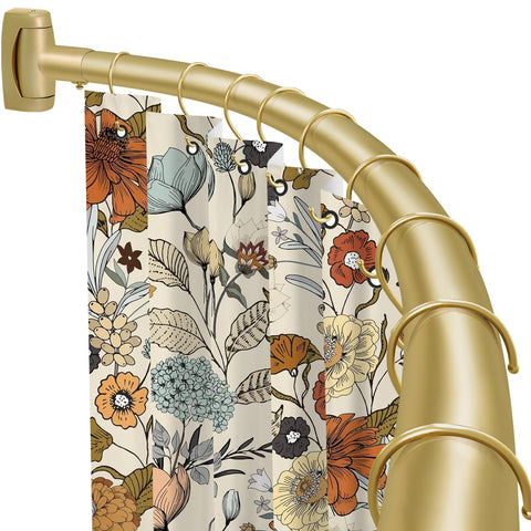 YNL curved rod front view showing sleek gold finish and extra space benefit