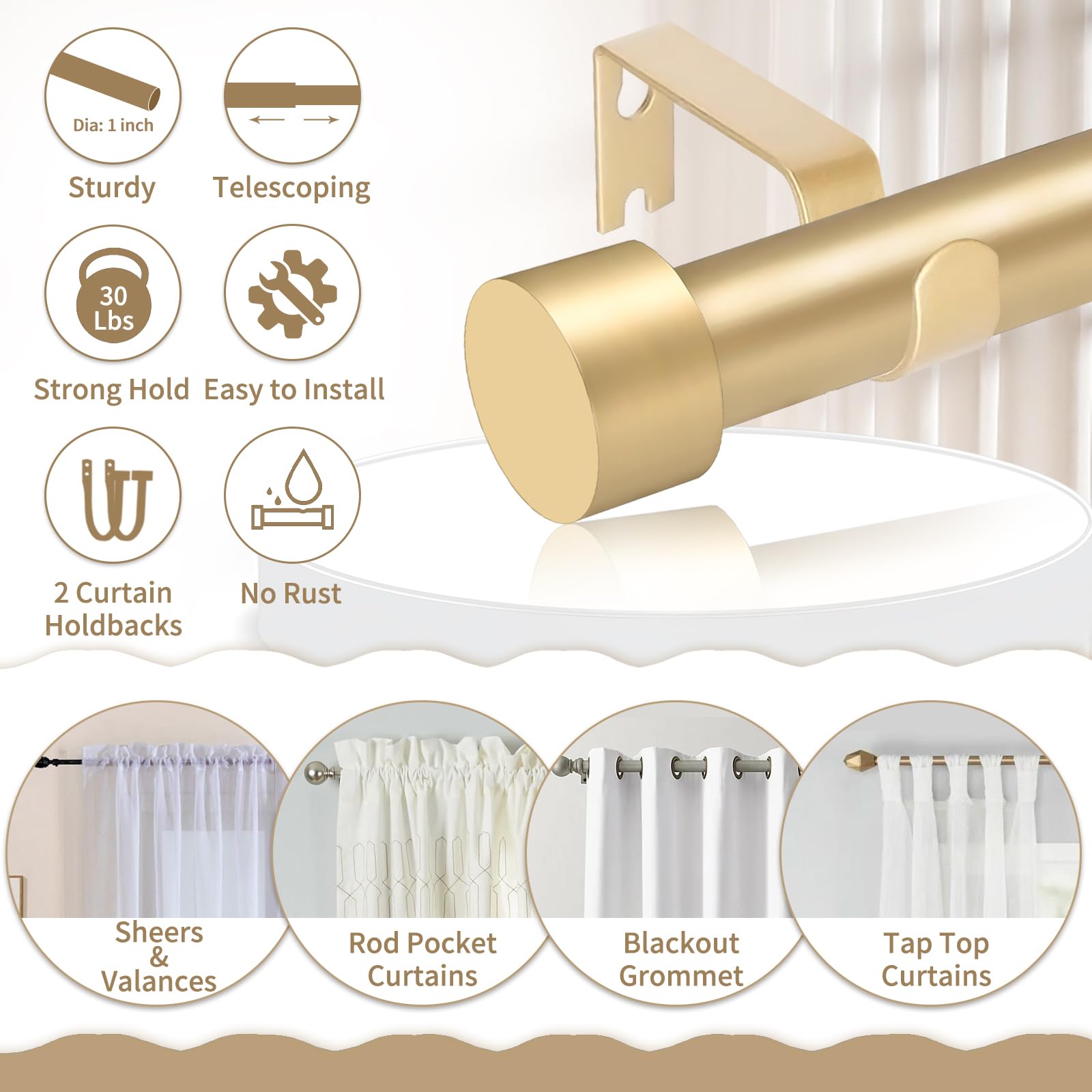 YNL curtain rod cap finial detail highlighting refined design and polish