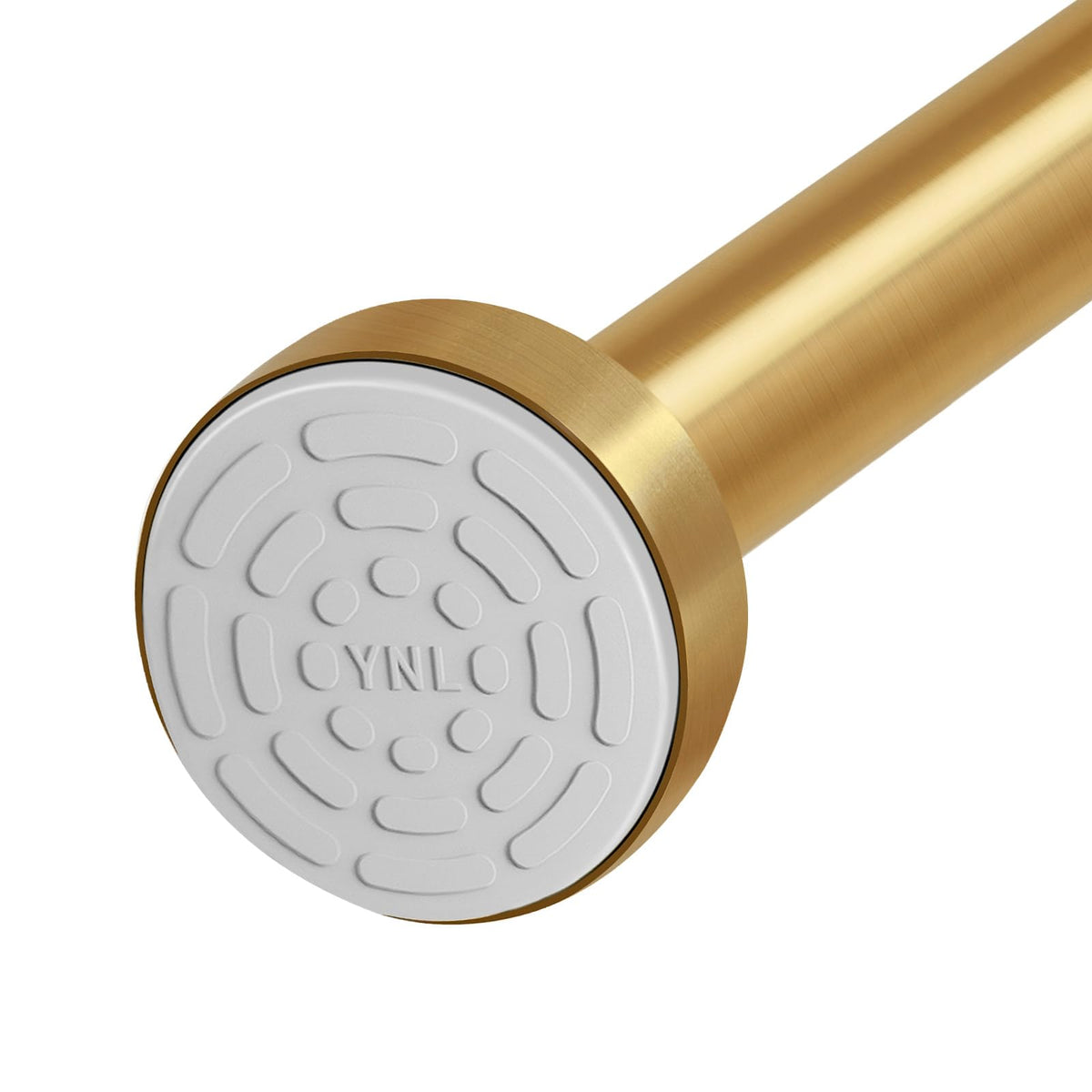 YNL gold curtain rod front view showing modern finish and stability