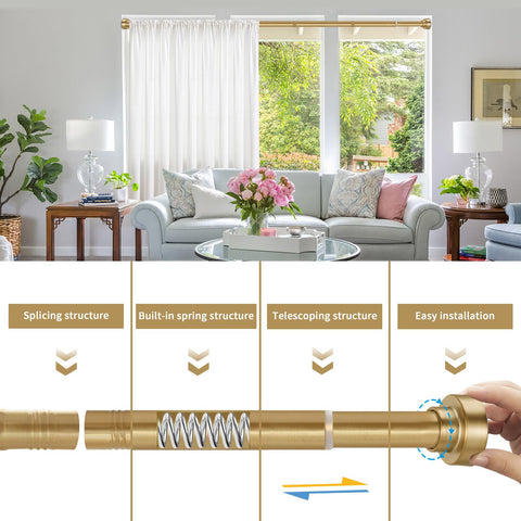 YNL gold rod installed in bathroom adding style while resisting moisture