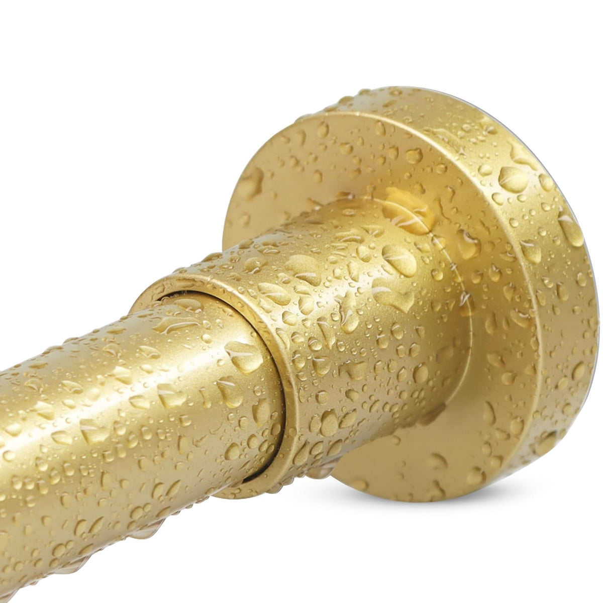 YNL gold shower curtain rod front view showing sleek finish and stability