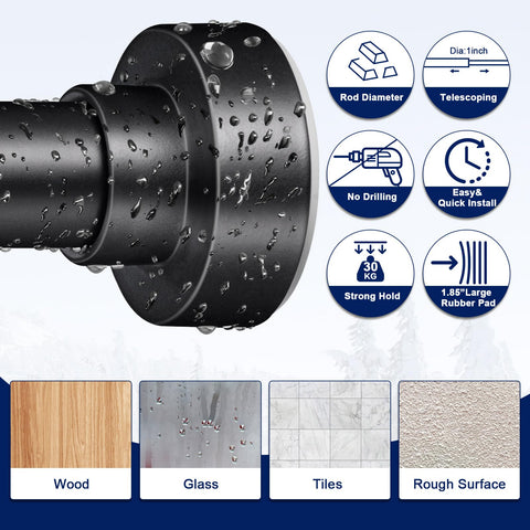 YNL installed in shower demonstrating stable no-drill mounting