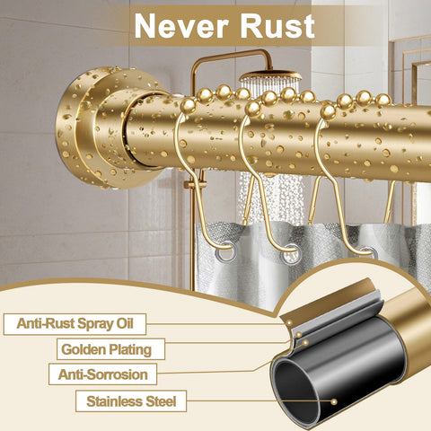 YNL rod mounted in shower showing no-drill installation advantage