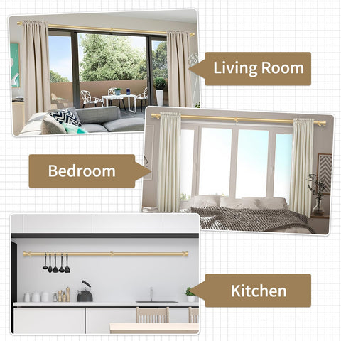 YNL curtain rod on kitchen window creating cohesive decor and function