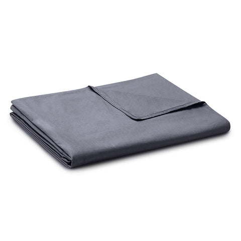 YnM front view of dark grey duvet cover showing neat fit