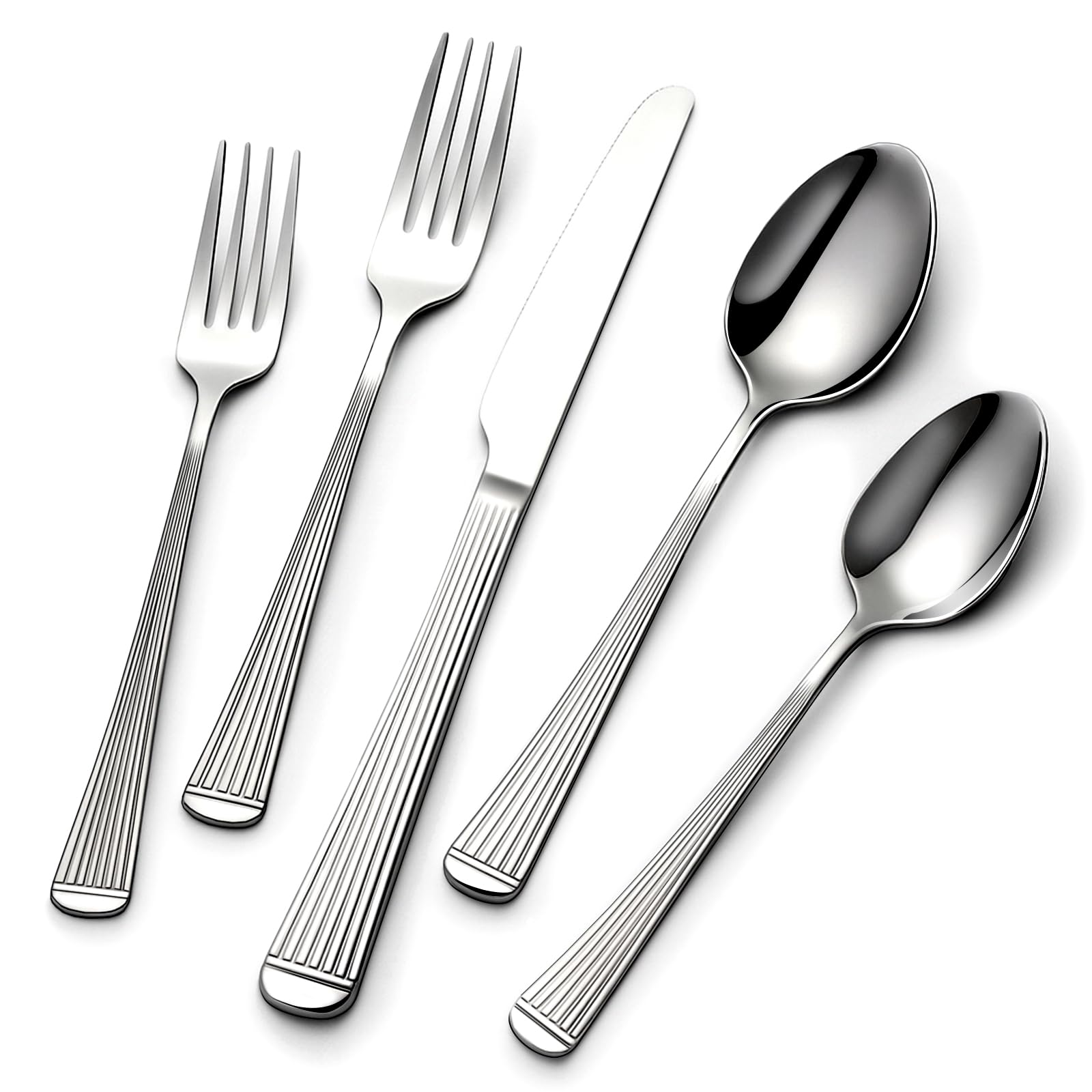 Yoehka flatware front packaging showing full 60-piece set and neat presentation