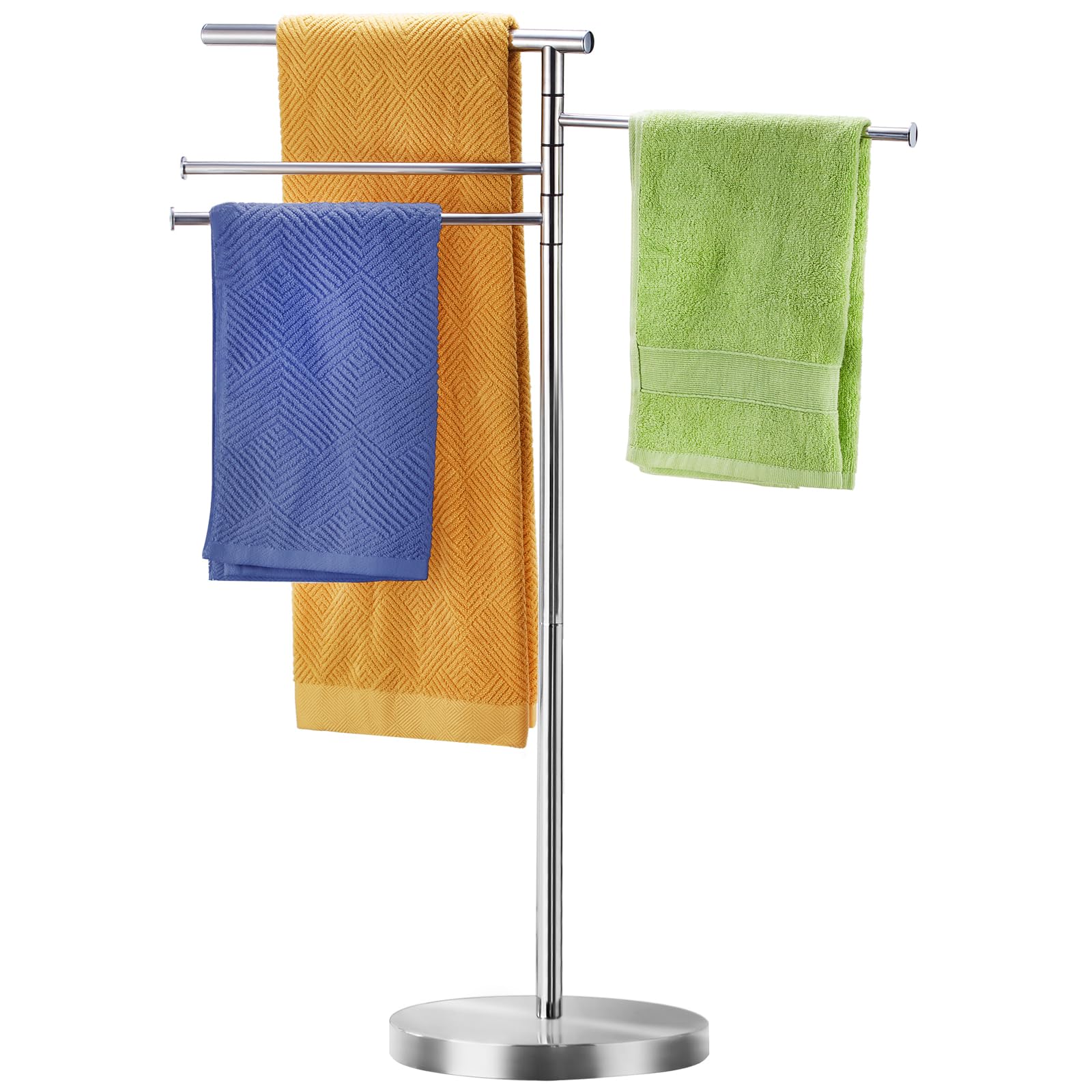 YOFOVI front view towel rack showing full height and storage benefit