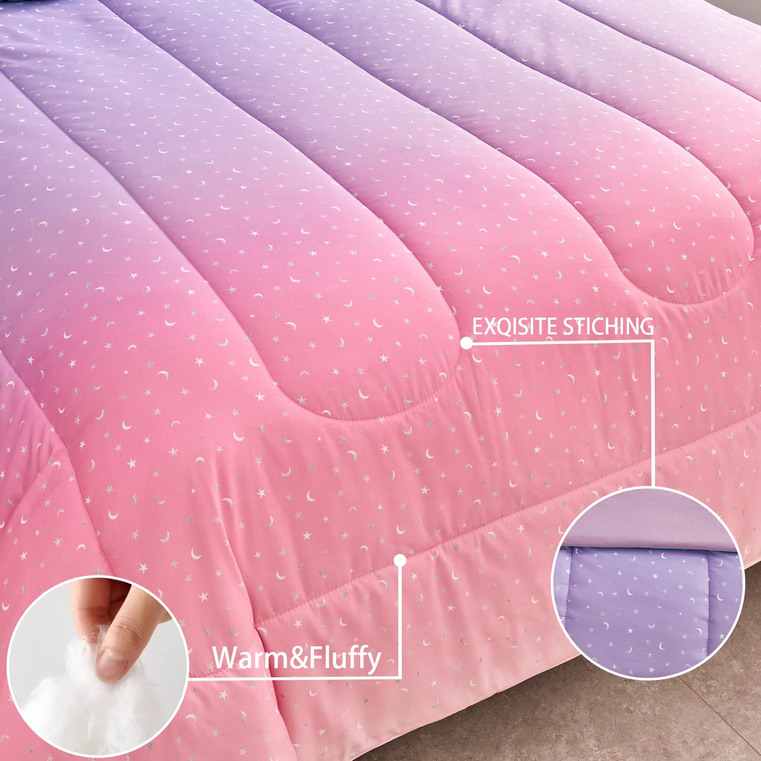 Yogeneg queen comforter size and scale displayed on a queen bed for accurate fit