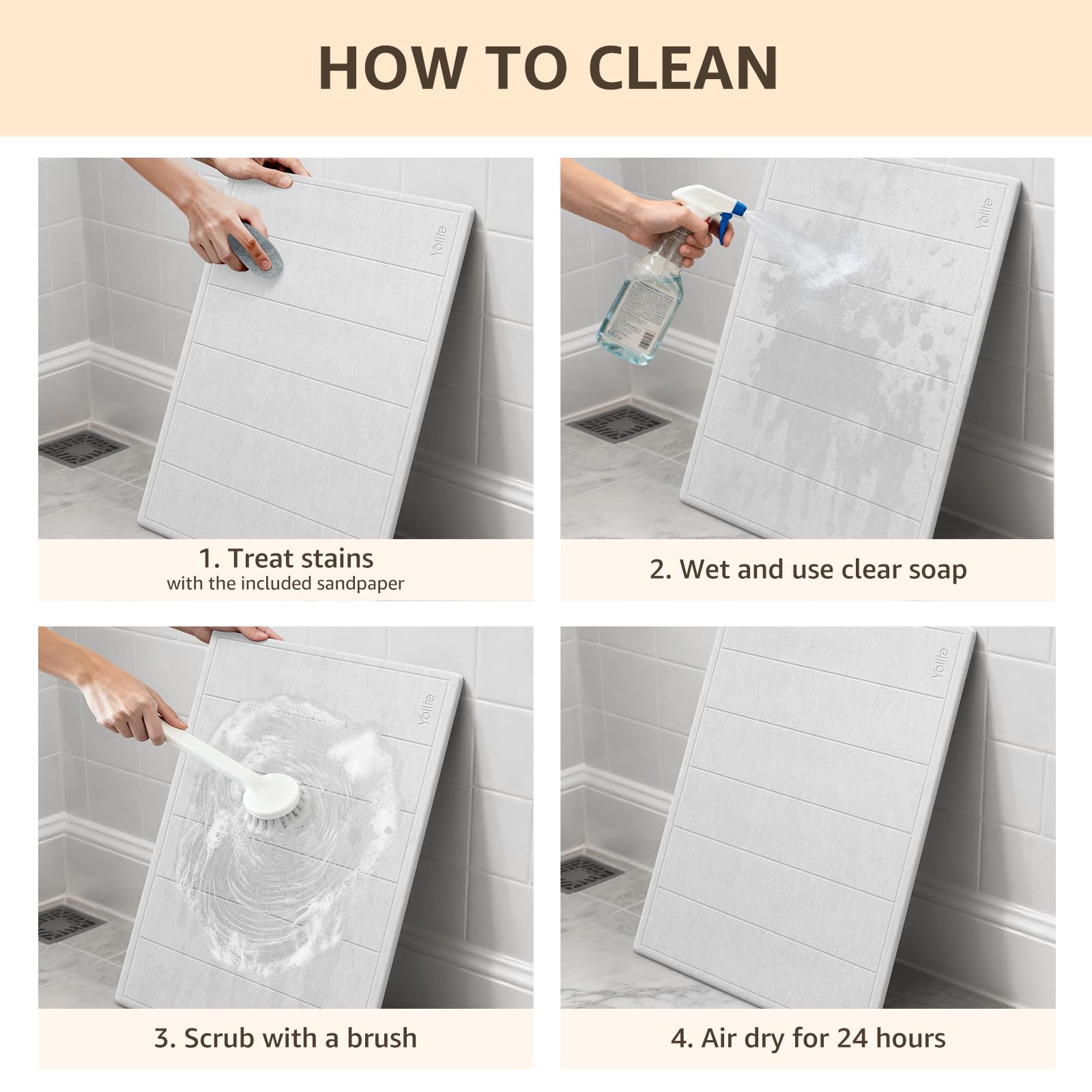 Yolife used in kitchen as drying mat demonstrating multipurpose utility