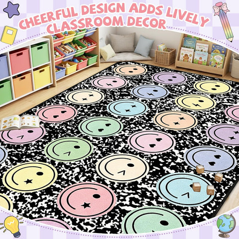Yomjress rug used during classroom circle time demonstrates organization and routine benefit