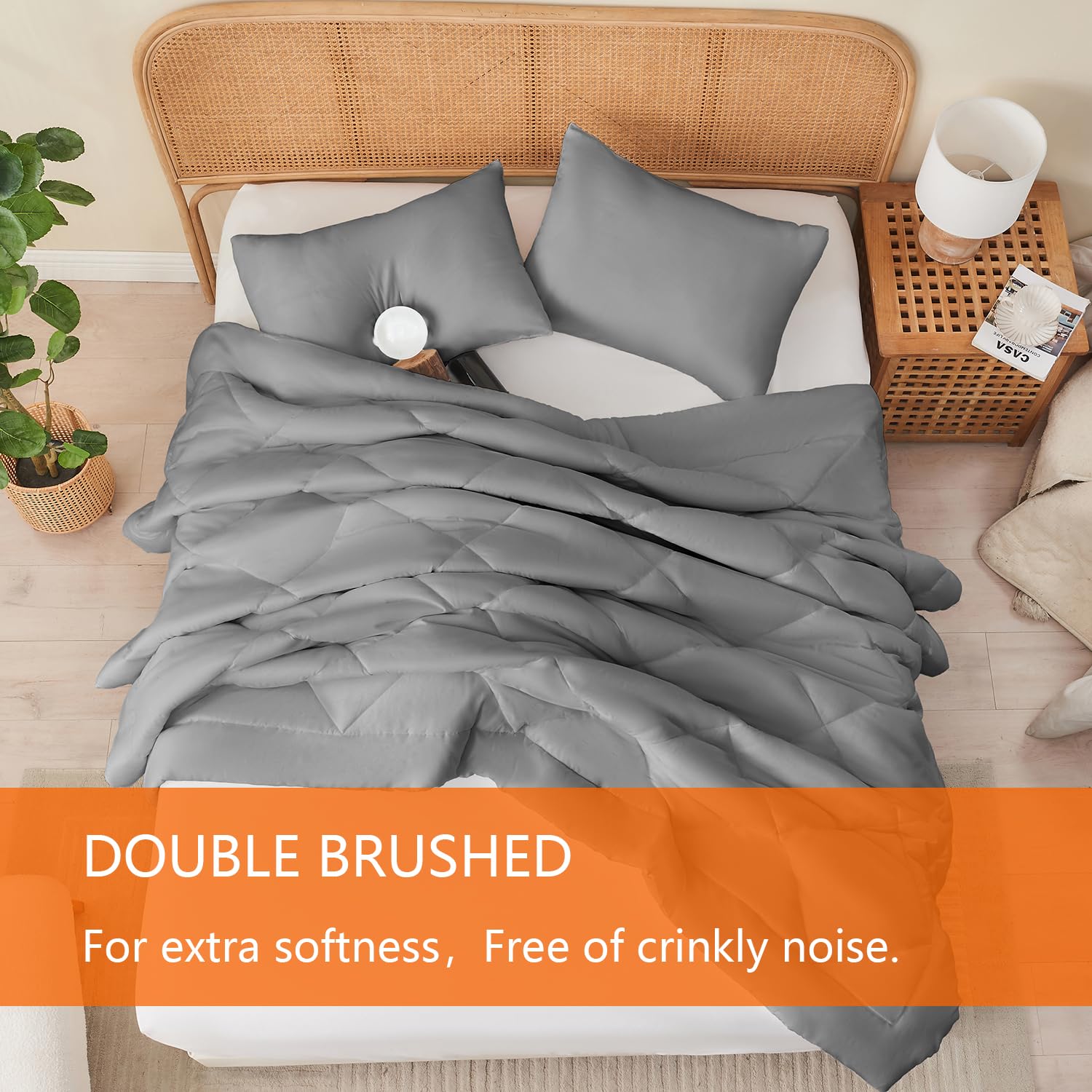YOOHU comforter in bed lifestyle scene shows cozy, all-season bedroom appeal