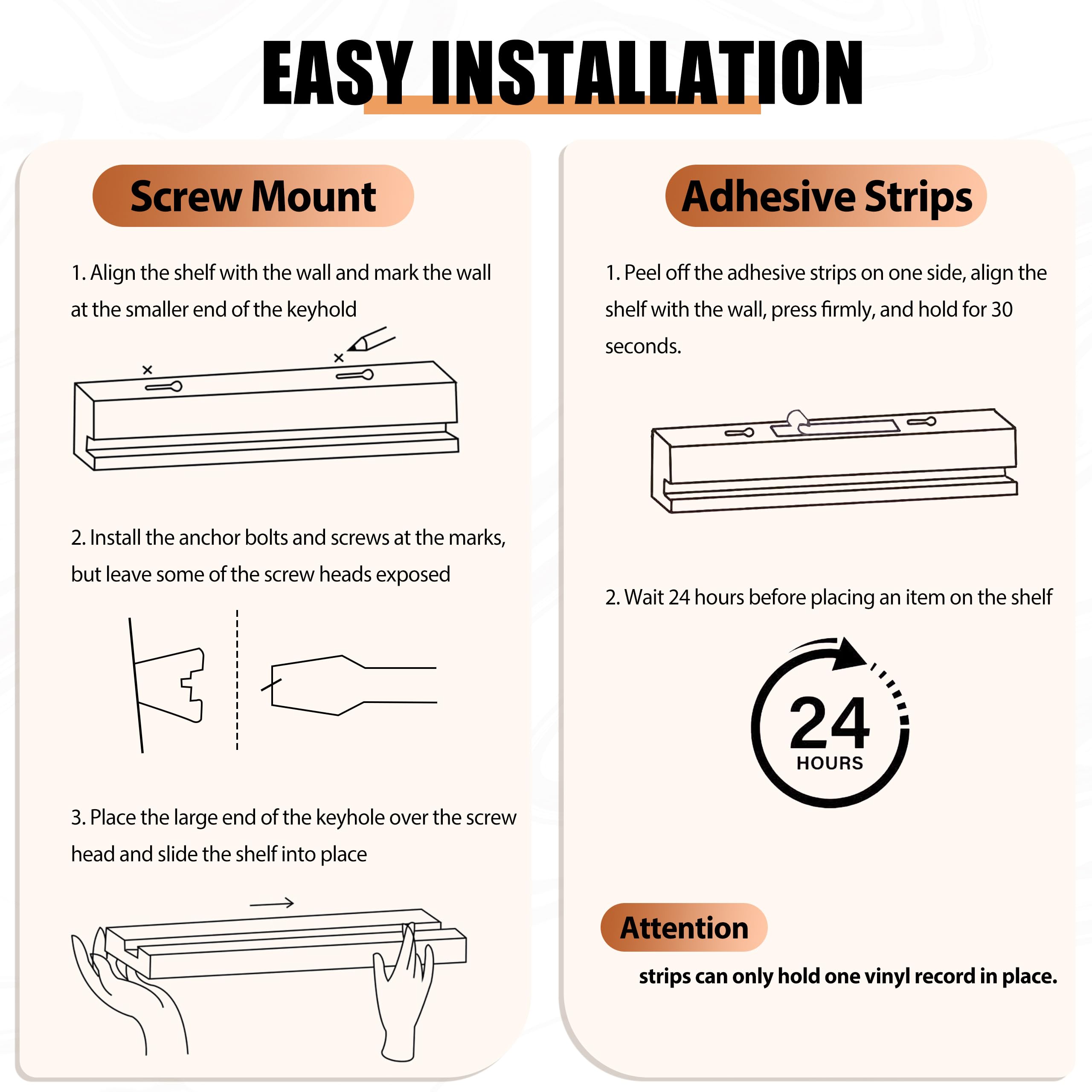 Yoolume screw-mounted shelf angle showing secure installation benefit for heavier stacks
