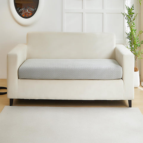 Yoovat front view of light-gray double-seat cover showing neat fit and protection