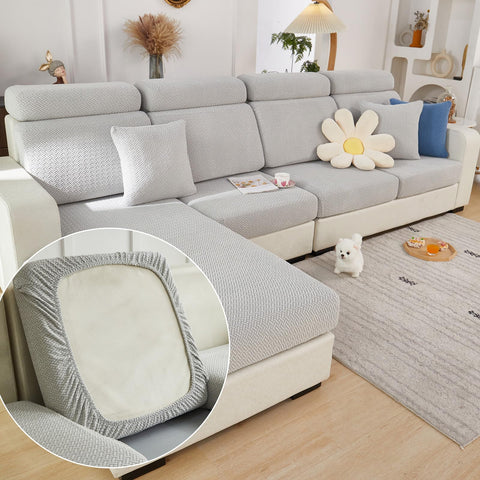 Yoovat cover with pet on sofa protecting upholstery and resisting hair
