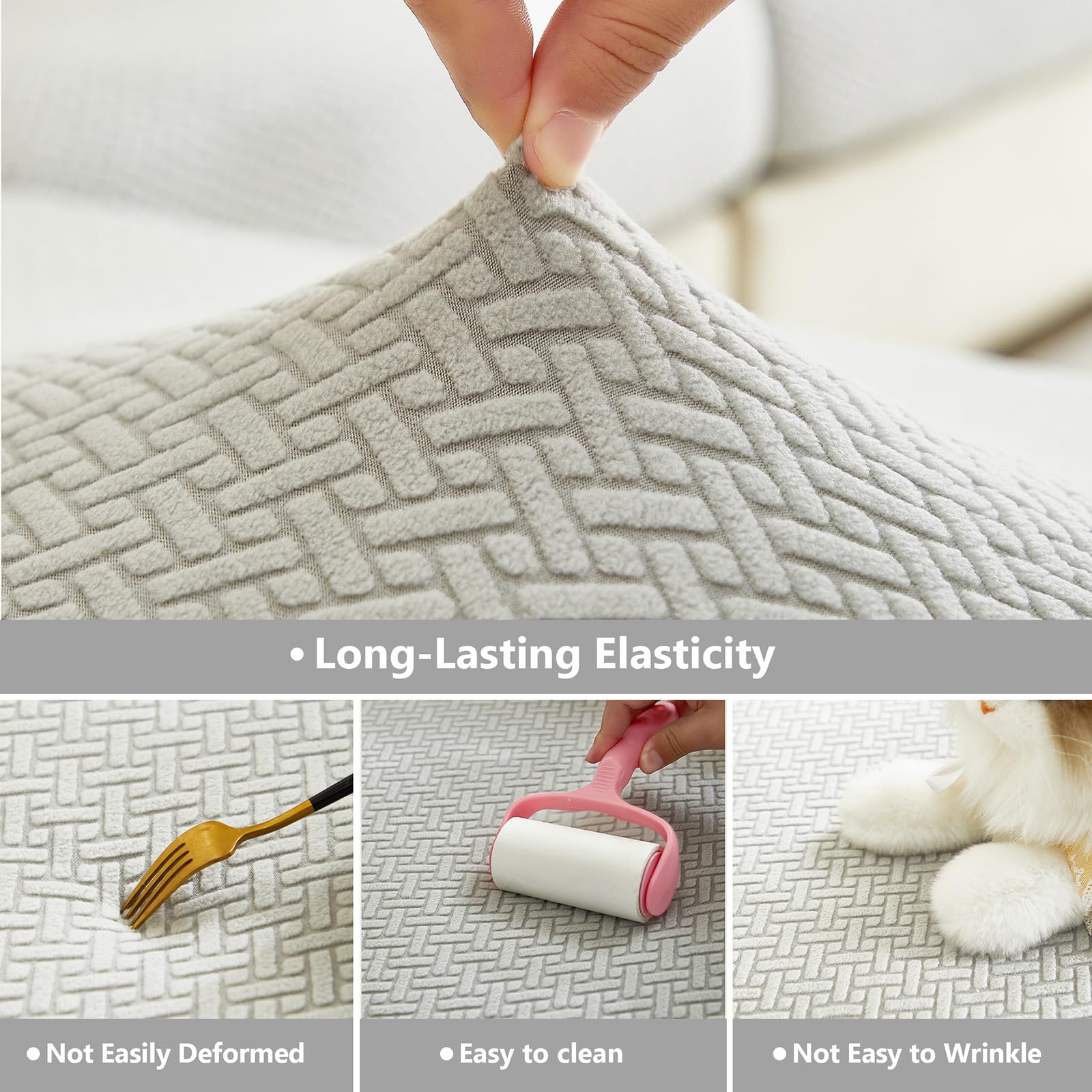 Yoovat double-seat cover with ruler showing correct sizing for cushions