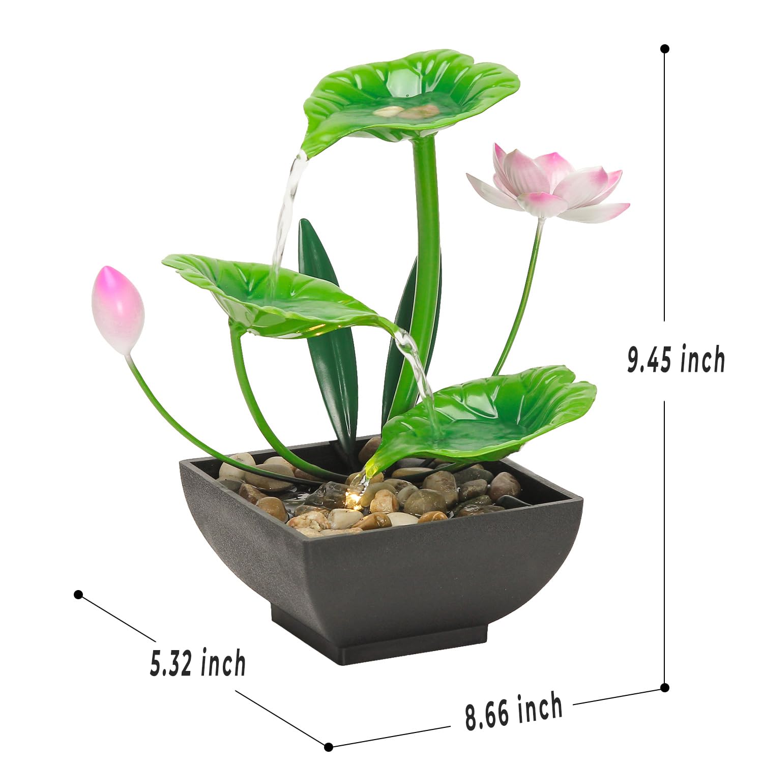 YOQUATE side profile of three tiers showing layered water movement benefit
