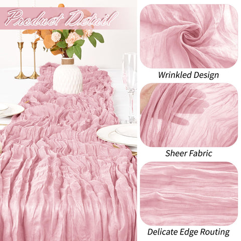 Yorcari runner on dining table styled with florals demonstrating elegant ambiance
