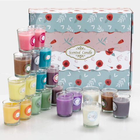 YOROXRG candles next to ruler showing compact 2 oz size for portability