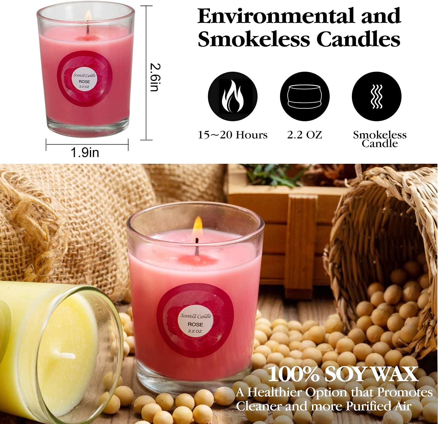 YOROXRG wick detail with cotton wick for steadier burn and less soot