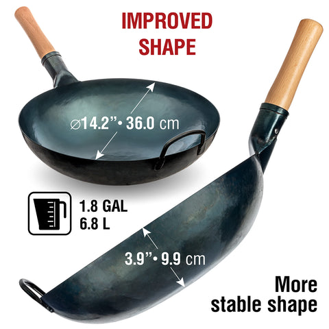 YOSUKATA wooden handle close-up and ergonomic grip for safer, comfortable stirring benefit