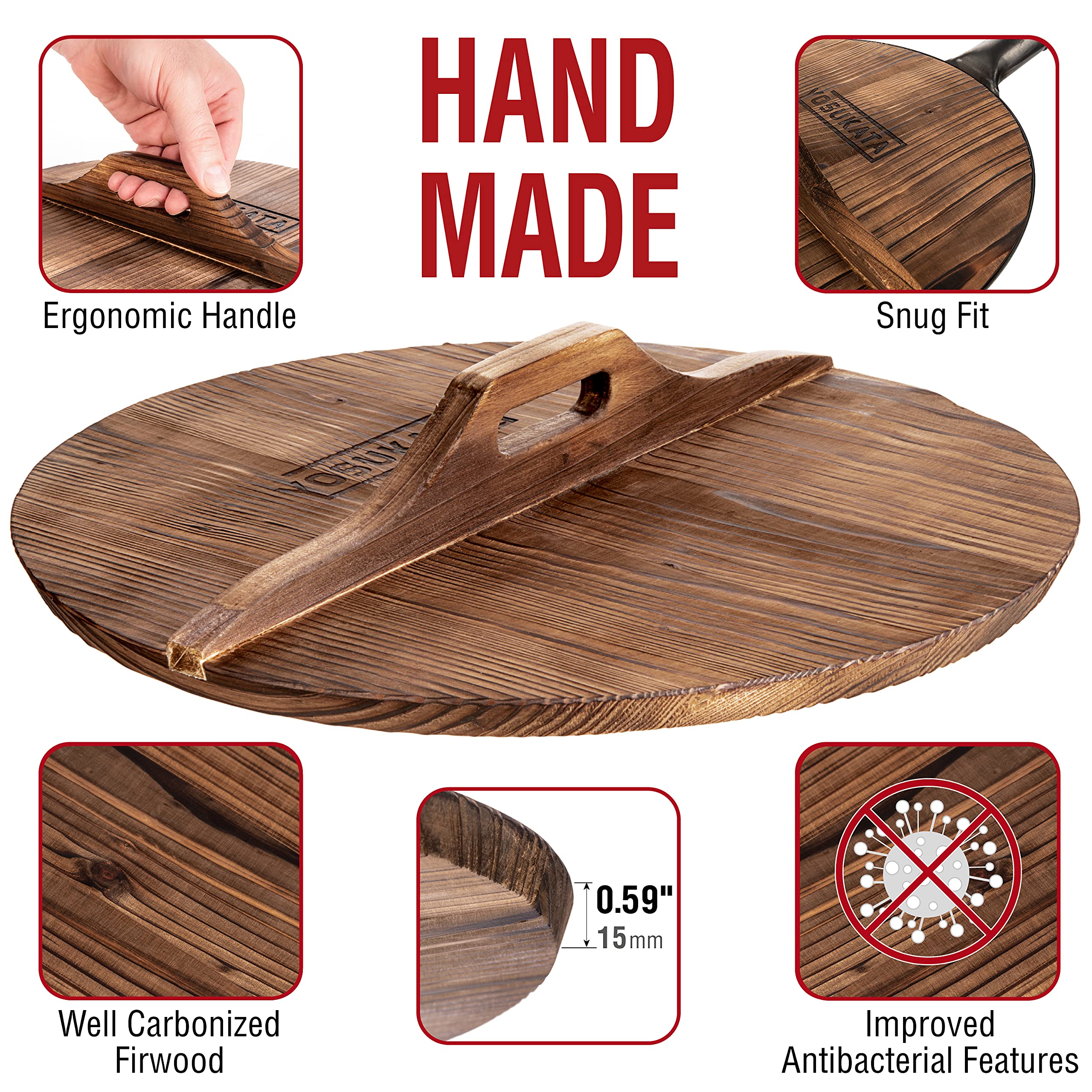 YOSUKATA lid handle detail for safe lifting and better grip while cooking